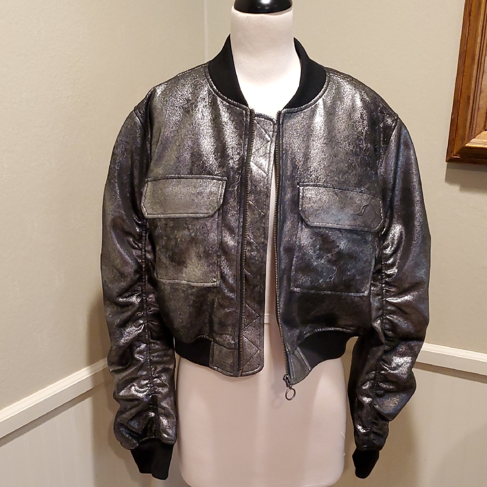 NWT Robert Rodriguez Metallic Bomber Jacket